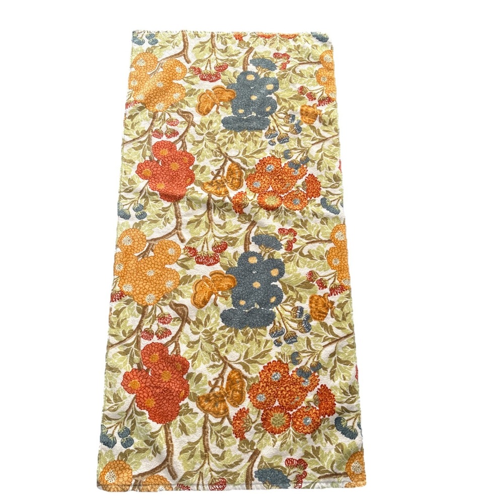POTTERY BARN Floral Print Cotton Large Bath Beach Towel 28"x55"